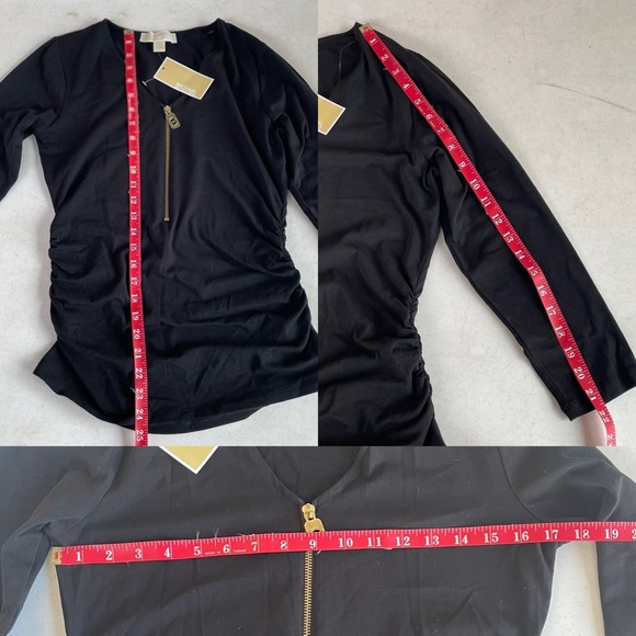 Michael Kors • Black Top Blouse with Gold Zipper On the Front NWT - Picture 8 of 9